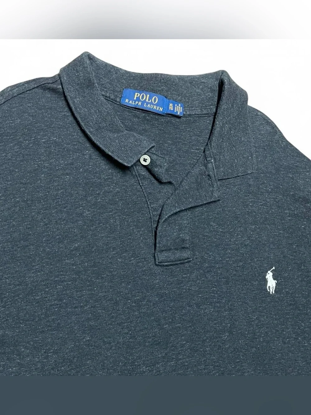 Polo Ralph Lauren Polo Shirt Men’s XL Dark Gray White Pony Short Sleeve Cotton